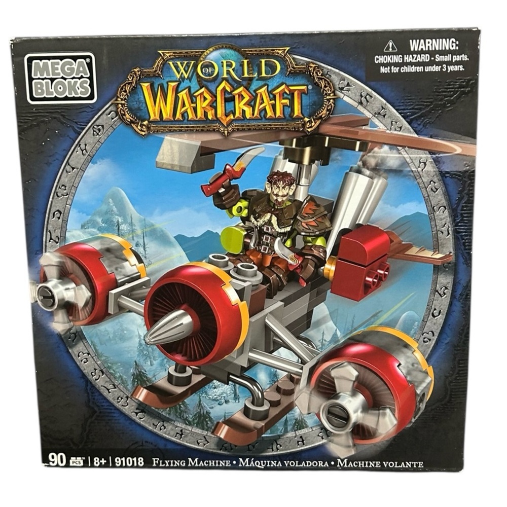 Mega Bloks World of Warcraft Flying Machine 90 Pieces Set #91018 New Sealed Box.